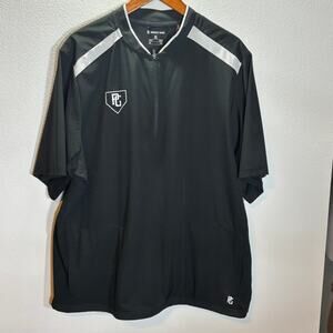 Perfect Game Men’s XL Quarter Zip Pullover Black White Moisture Wicking NWT